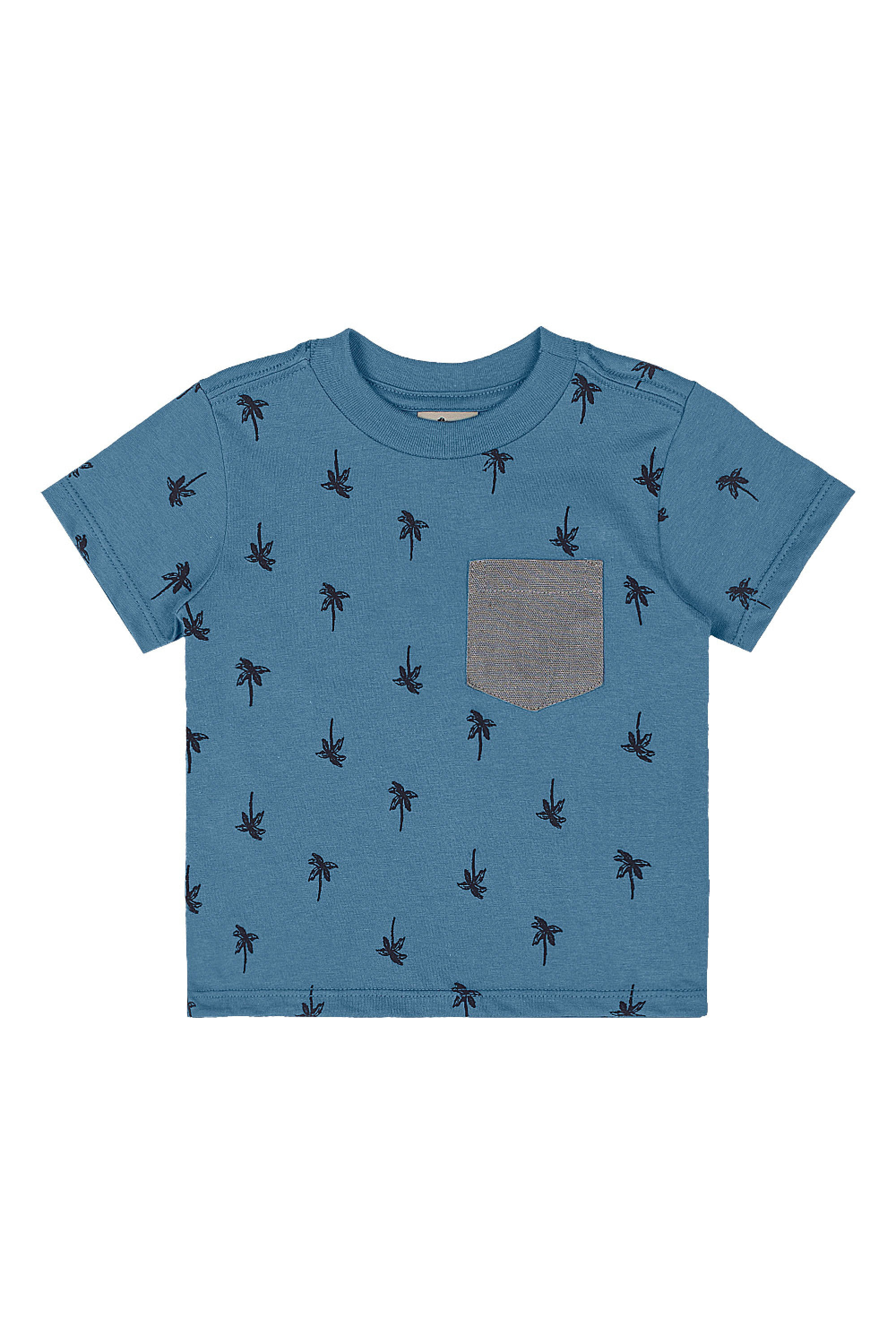 Conjunto Bebê Menino com Camiseta Estampada e Bermuda (Azul) Quimby - Imagem 17